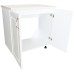 Masca pentru chiuveta cu 2 usi 80 cm Zebra, alb/MDF Alb Lucios, cu blat Travertin, 80 x 85 x 60 cm
